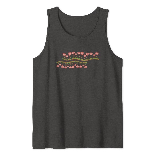 nature line wave grass flowers Tank Tops