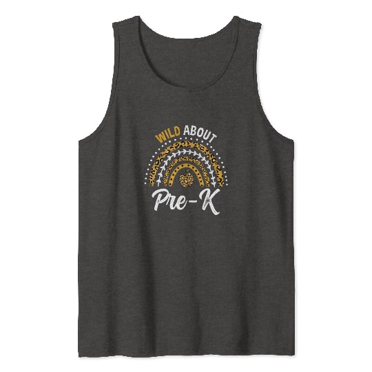 Wild About Pre-K Teacher Rainbow Tank Tops