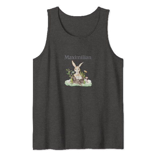 Waldtier Reh Hase Hedgehog Flowers Name Maximilian Tank Tops