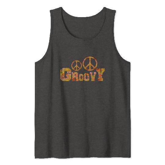 Psychedelic groovy Peace Tank Tops