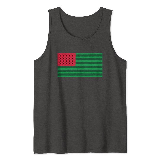 Funny Watermelon Flag USA Tank Tops