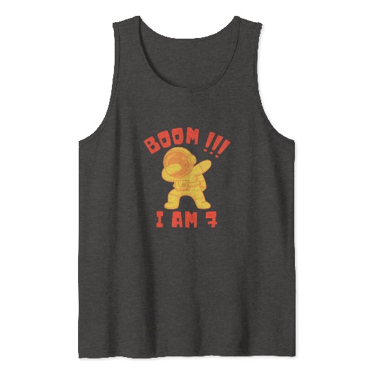 Kids Dabbin 7 years anniversary birthday cosmonaut Tank Tops