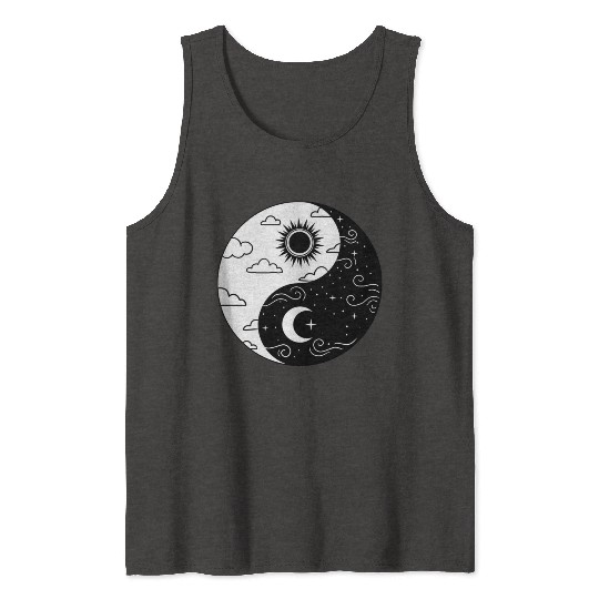 Sun and Moon Yin Yang for Yin Yang Art Lover Tank Tops