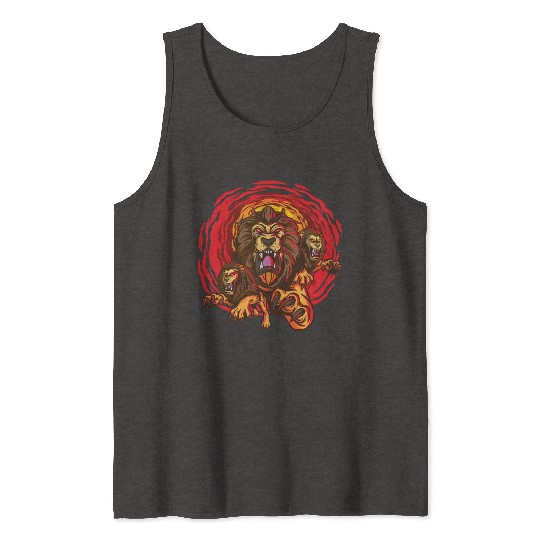 Angry Lion Face Tank Tops