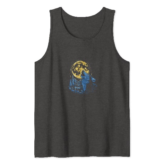 Wolf Moon Forest Wolves Nature Nature Liever Full Tank Tops