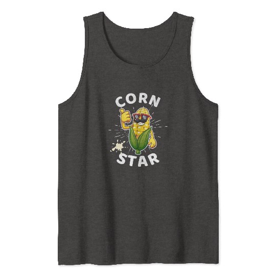 Funny Corn Star Sunglasses Mustache big Postal Service Tank Tops
