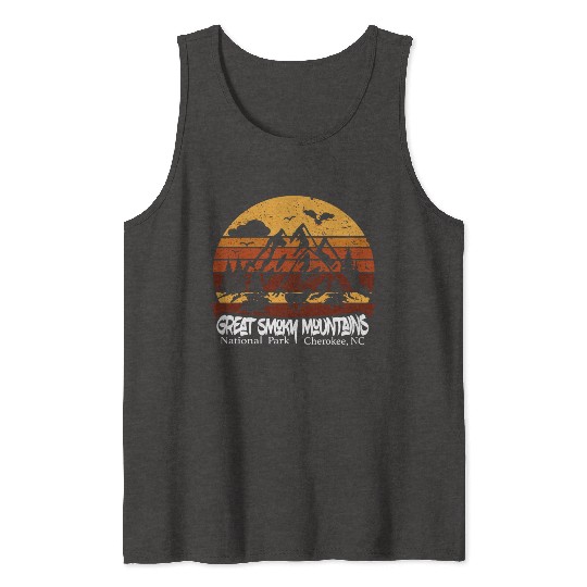 Great Smoky Mountains Cherokee Nc Vintage Souvenir Tank Tops