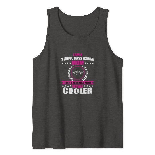 Striped Bass Fishing Mom Tank Tops
