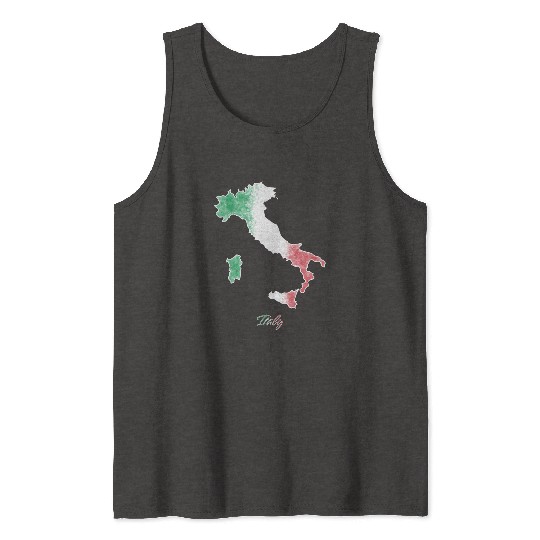 Stylized Italy Map Tank Tops