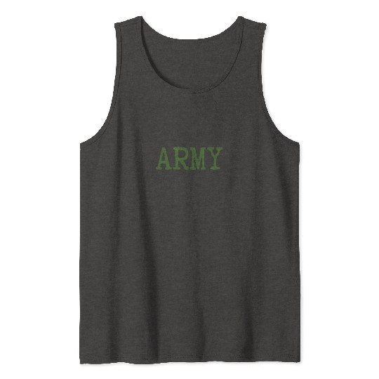 Vintage USA Army Military Green Cute US Retro US Tank Tops