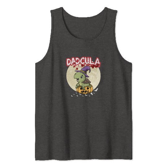 Dadcula Dracula Vampire Dad Funny Halloween Party Tank Tops