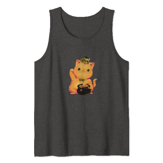 cat Irish Lucky Cat Tank Tops