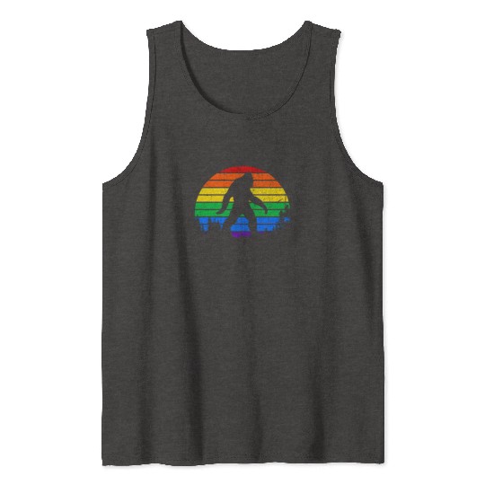 LGBT Bigfoot Rainbow Flag Tank Tops