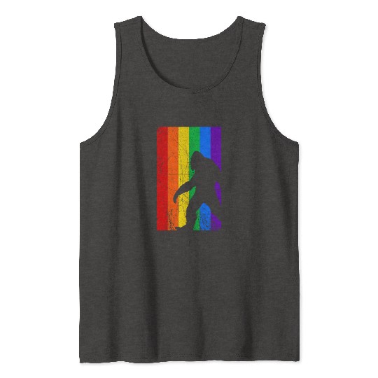 LGBT Bigfoot Rainbow Flag Tank Tops