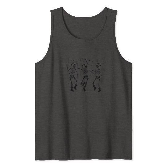Halloween Party Dancing Skeleton Trick or treat Tank Tops