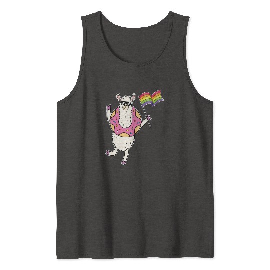 LGBT Rainbow Funny Llama Gay Pride Lesbian Gift Tank Tops