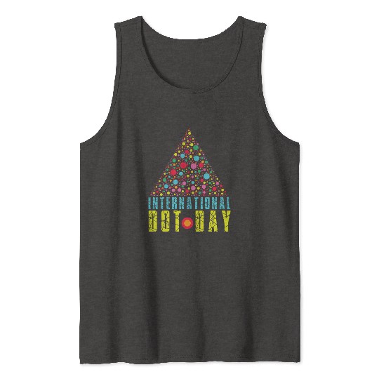 Colorful Triangle Pattern International Dot Day Tank Tops