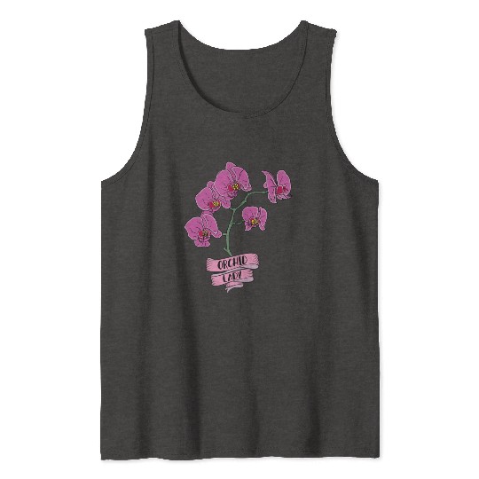 Orchid Plant Lady Cartoon Tank Tops