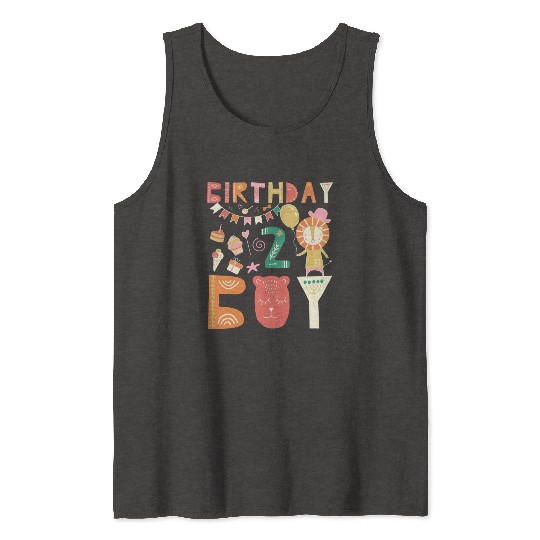 Birthday Boy Toddler Lion cartoon Outfit 2nd Years Tank Tops