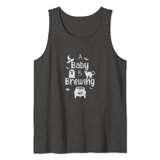 A Baby Is Brewing Maternity Halloween Women Funny Tank Tops
