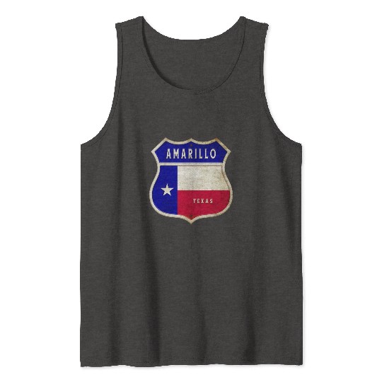 Amarillo Texas crest flags design Tank Tops