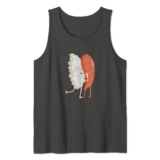 Sushi Japanese Food Kissing Lover Valentine Tank Tops