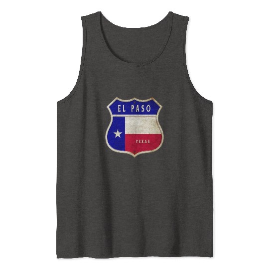 El Paso Texas crest flags design Tank Tops