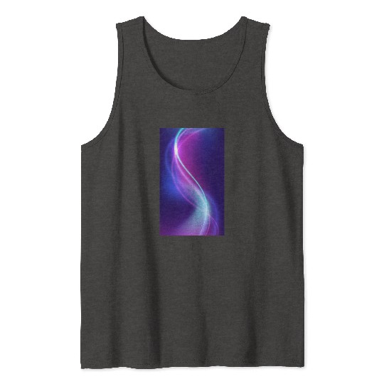 Abstract Blue Pink Waves Tank Tops