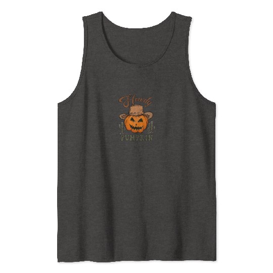 Fun Halloween Designs Howdy Pumpkin Tank Tops