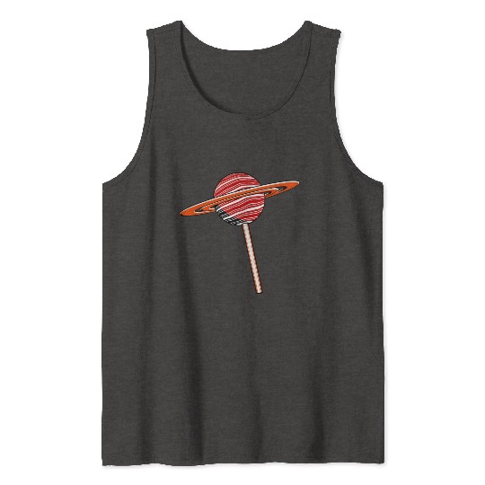 Saturn Planet Lollipop Tank Tops