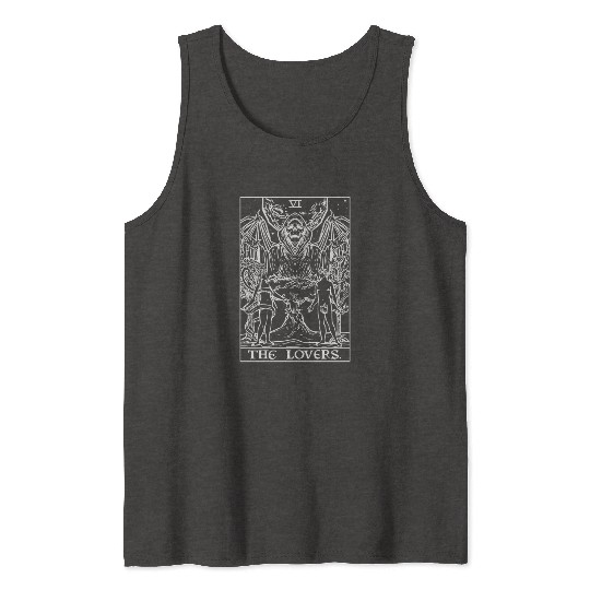 The Lovers Tarot Card Halloween Grim Reaper Gothic Tank Tops
