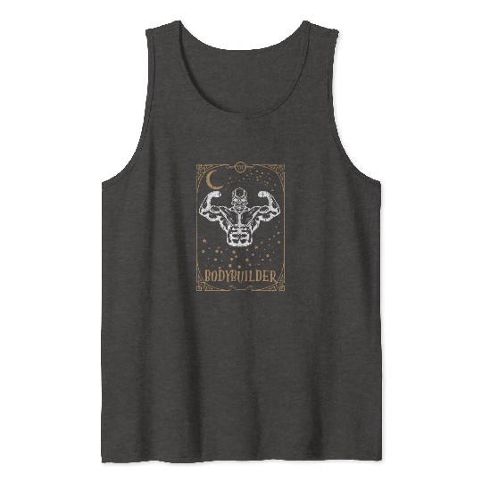 Gym Muscle Tarot Card Occult Club Gothic Tank Tops