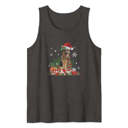Christmas German Shepherd dog Tank Tops