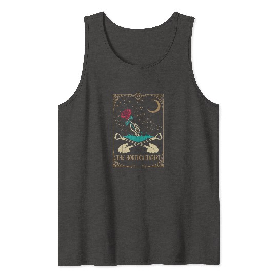 Rose Tarot Card Occult Club Gothic Horticulture Tank Tops