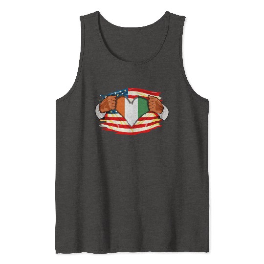 Ivorians Who Live in America Ivory Coast Flag Tank Tops