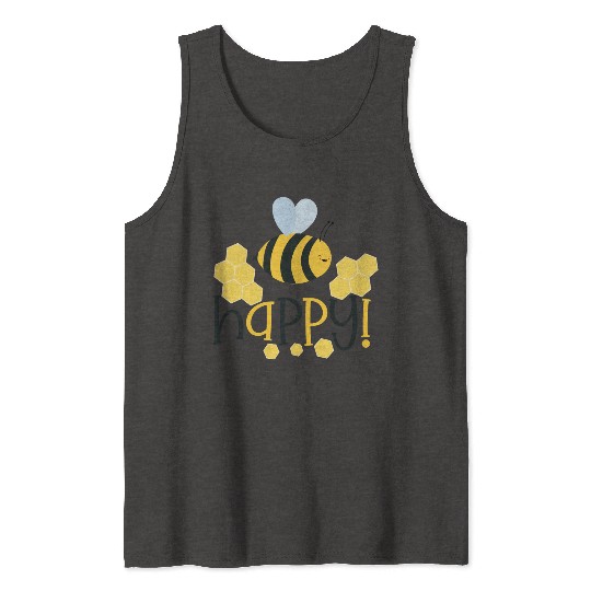 Bee Happy Honey bees Tank Tops