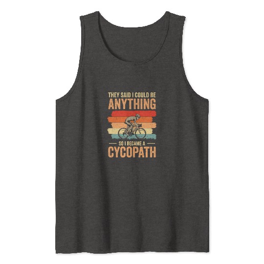 Funny Cycling Riders Cyclist Bicycle Mountain Tank Tops