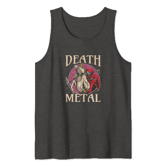 Reaper Rock Satan Unicorn Festivals Death Metal Tank Tops