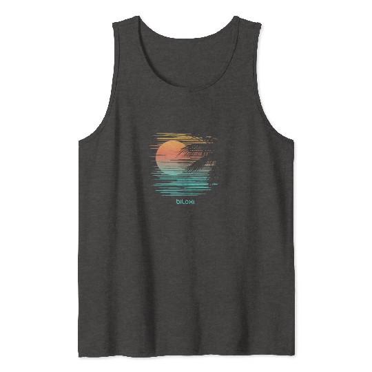 Artistic Biloxi Mississippi Palm Tree Vacation Tank Tops