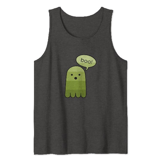 Army Green Boo Ghost Halloween Tank Tops