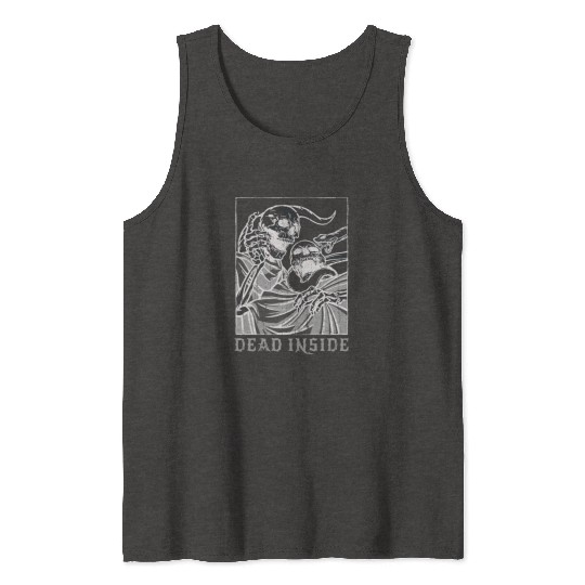 Skeleton Bones Tarot Card Occult Dead Gothic Tank Tops