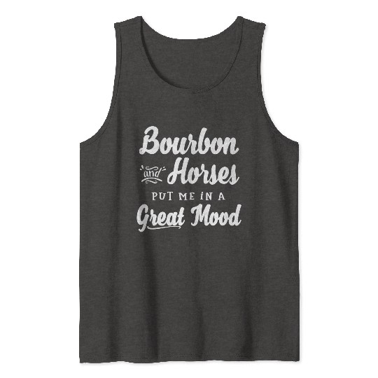 Mens Bourbon and Horses Great Mood Fun Kentucky Tank Tops