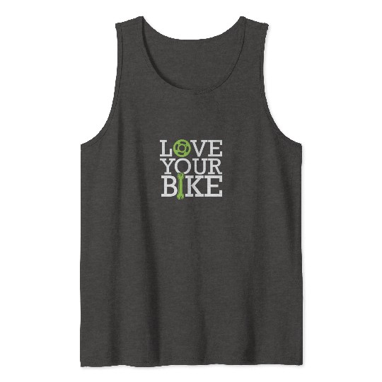 Love Your Bike Bicycle Mechanic Biking Tank Tops