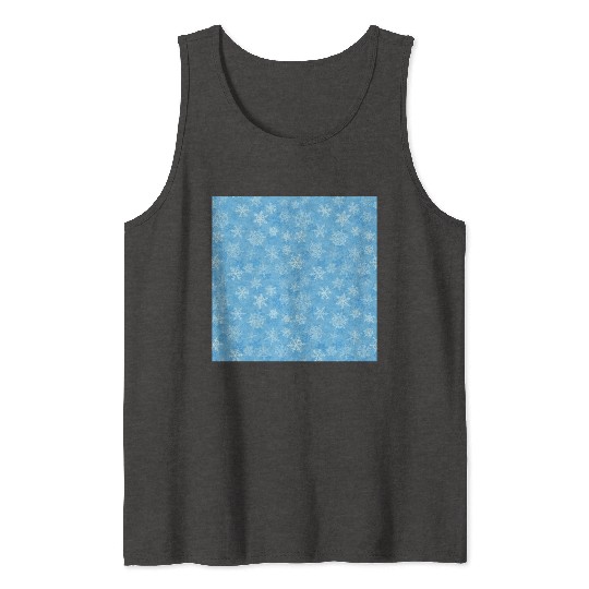 Pretty Light Blue Snowflakes Pattern Tank Tops