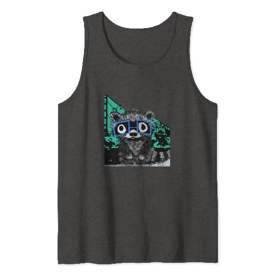 Raccoon #3 Mary Jane Bookworm Tank Tops