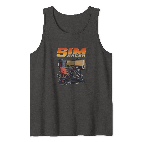 Sim Racer Driving Simulator Gamer Driver Simulator Tank Tops