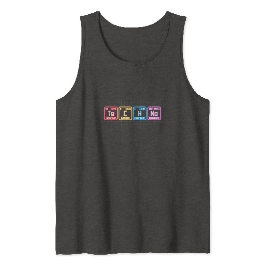 Techno Electronic Music Periodic Table Dj Tank Tops