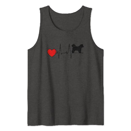 Bichon Frise Mom Heartbeat I Love My Black Tank Tops