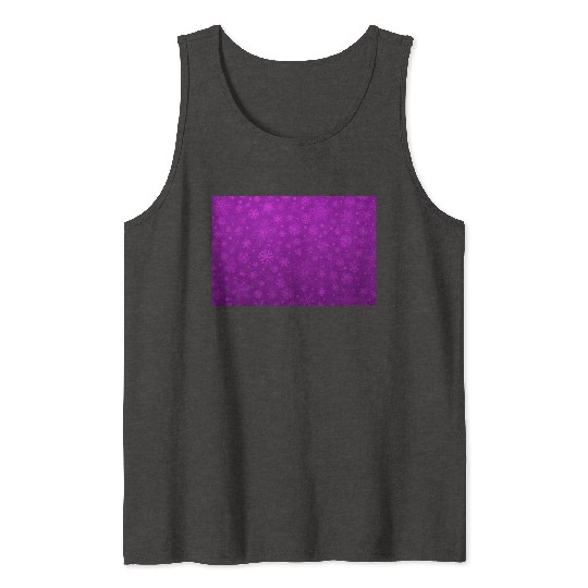 Abstract Purple Snowflakes Pattern Tank Tops