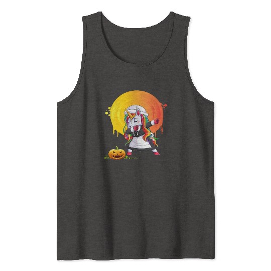 Halloween Unicorn Pony Magical Fantasy Dabbing Tank Tops